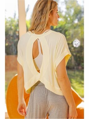 Rae Mode Lemon Chiffon Viscose Modal Open Back Top